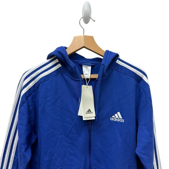 NWT adidas Men's Essentials 3-Stripes Fleece‎ Full-Zip Hoodie Size Small - Picture 3 of 7